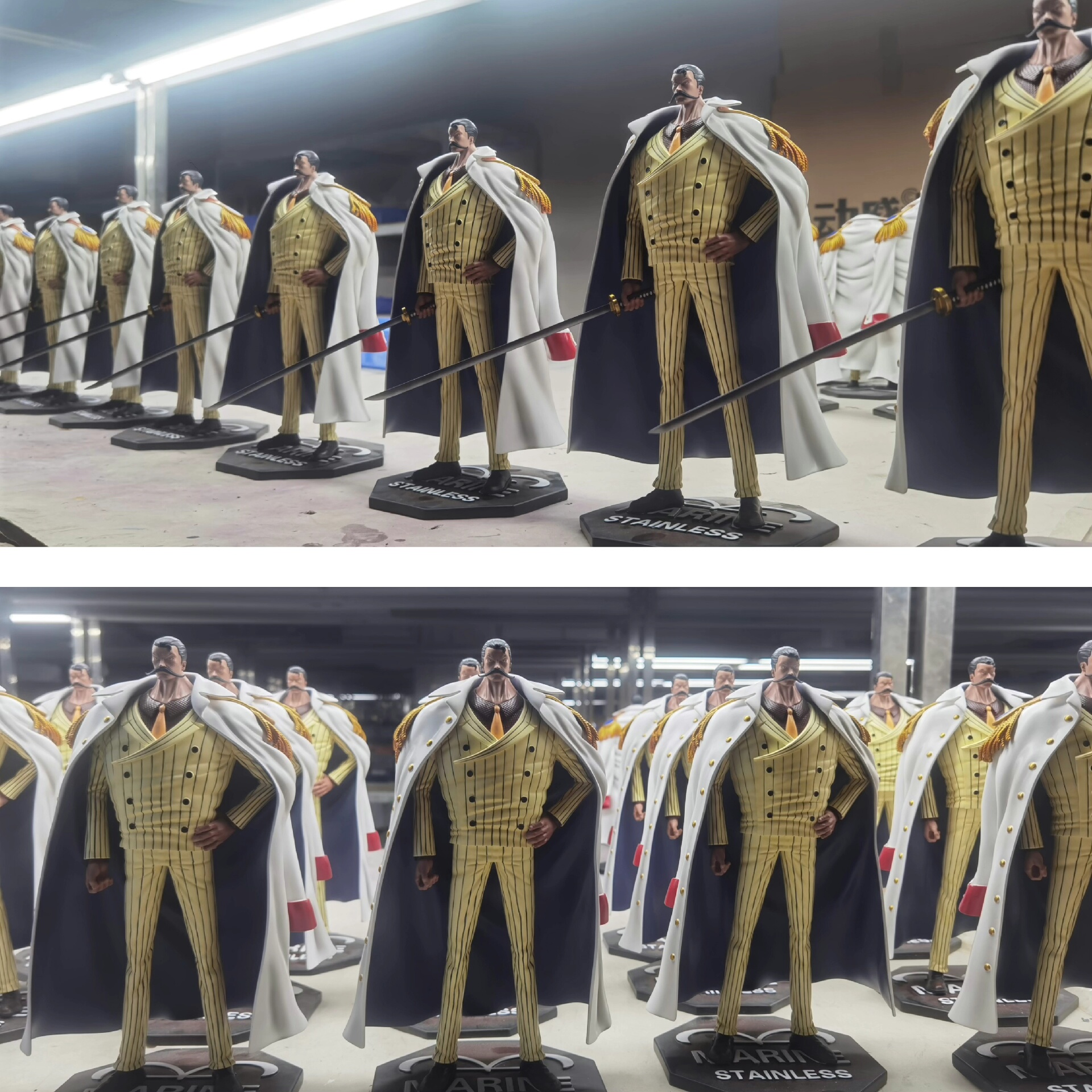 [제작 완료] 원피스 해군 시리즈 해군 중장 스테인리스 모몬가 (Black Studio) - 실물 사진